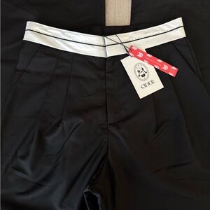 Black Pants with White Waistband